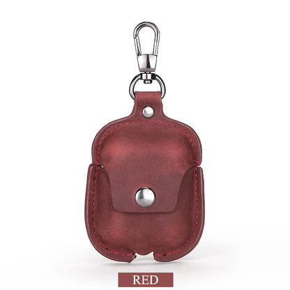 Luxury Genuine Leather Case for Apple Airpods Pro Airpods 2 / 1 Wireless Earphone Cases Funda Airpod Cover with Key Chain Hook