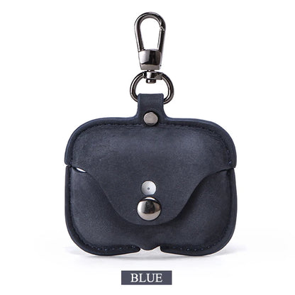 Luxury Genuine Leather Case for Apple Airpods Pro Airpods 2 / 1 Wireless Earphone Cases Funda Airpod Cover with Key Chain Hook